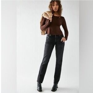 We The Free Women's New 26S CRVY Siren Low Rise Straight Leg‎ Black Jeans
